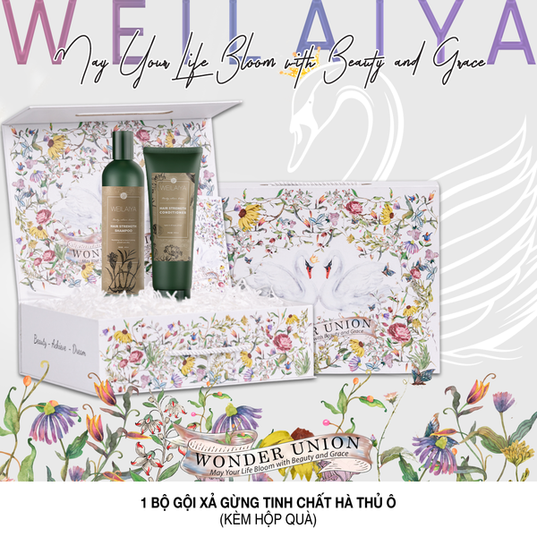 hộp quà thiên nga gội xả gừng hà thủ ô weilaiya