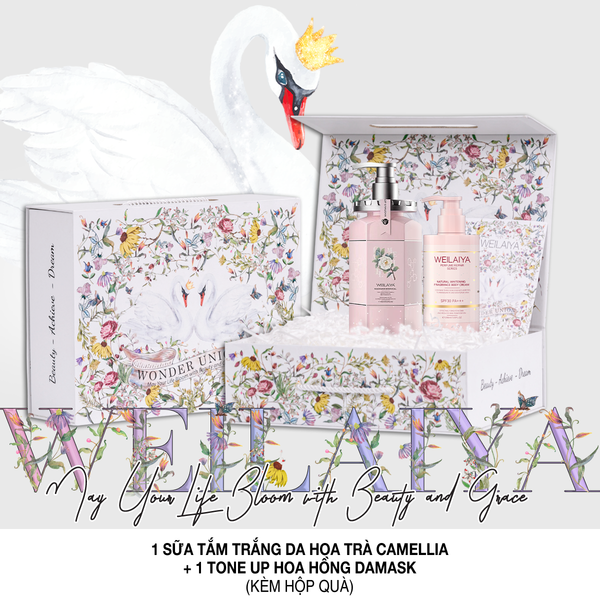 Hộp quà thiên nga 1 sữa tắm hoa trà + Kem body