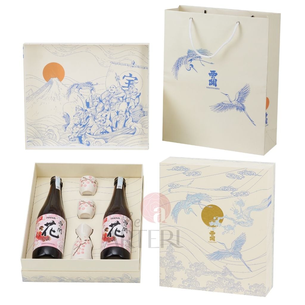 Hộp Quà Rượu Sake Nishino Seki Hana 720ml 15% - 7 Vị Thần