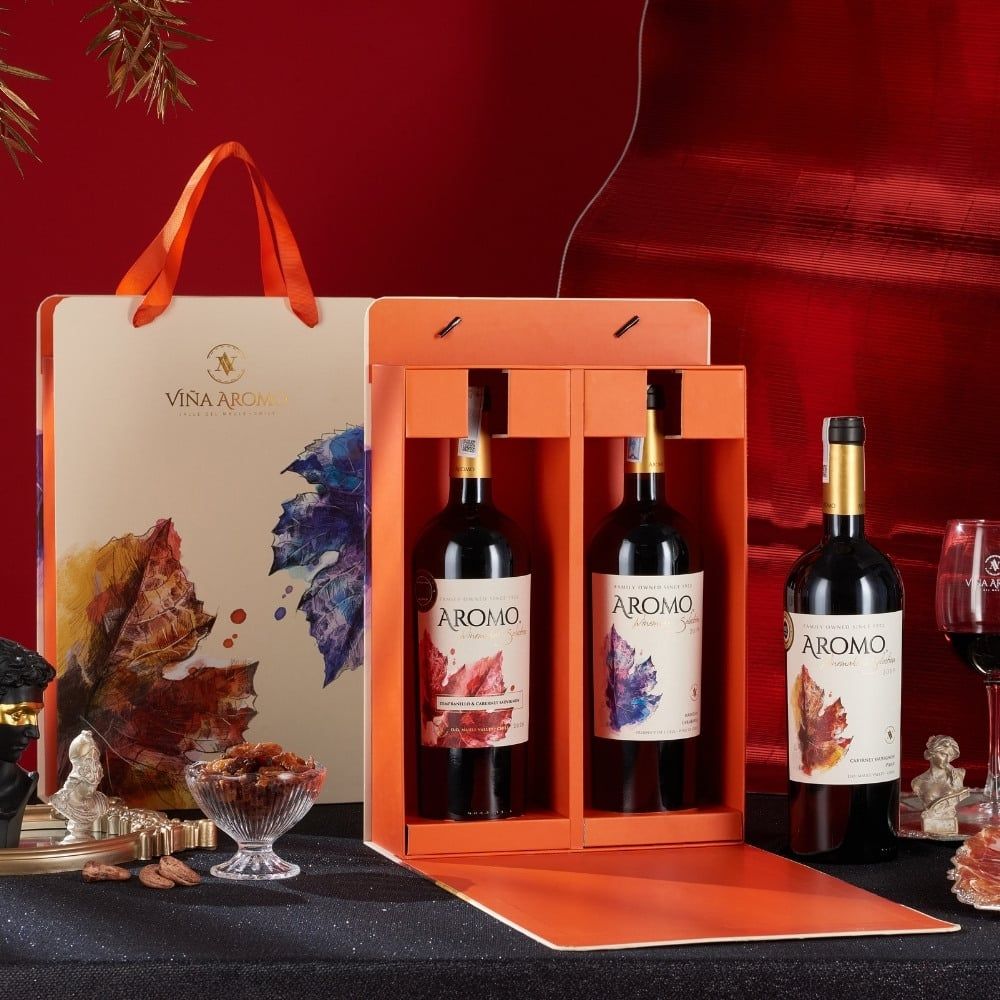 Hộp Quà Rượu Vang 2 Chai Aromo Winemaker's Selection Viña Aromo