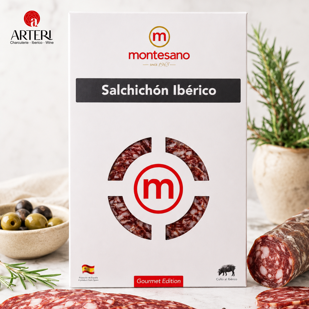Xúc xích Muối Salami Iberico Cebo Salchichon Gói Cắt Lát 100g Montesano