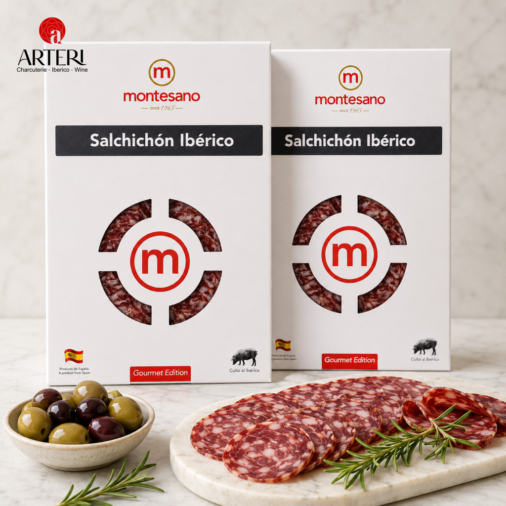 Xúc xích Muối Salami Iberico Cebo Salchichon Gói Cắt Lát 100g Montesano