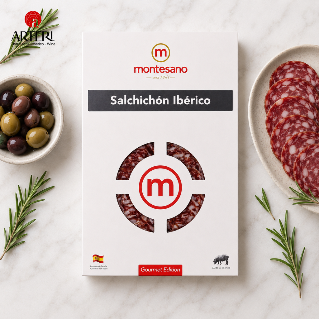Xúc xích Muối Salami Iberico Cebo Salchichon Gói Cắt Lát 100g Montesano