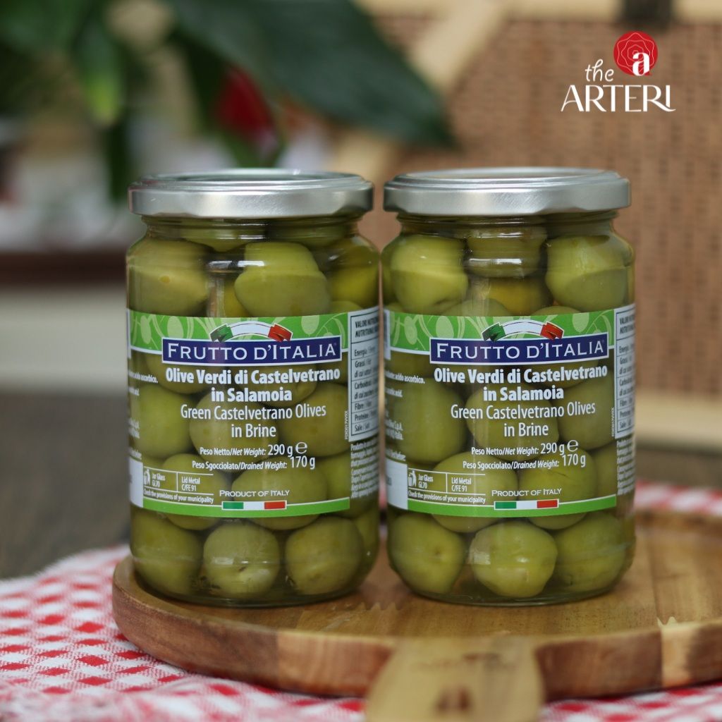 Trái Oliu Xanh Có Hạt Frutto d'Italia Castel Vetrano Olives Madama Oliva 290g/170g