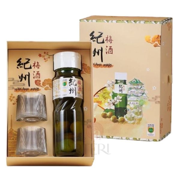 Hộp Quà Rượu Mơ Nhật Nakano Umeshu Miiri Có Quả Mơ 720ml 14% - Mơ Niên Khởi Sắc