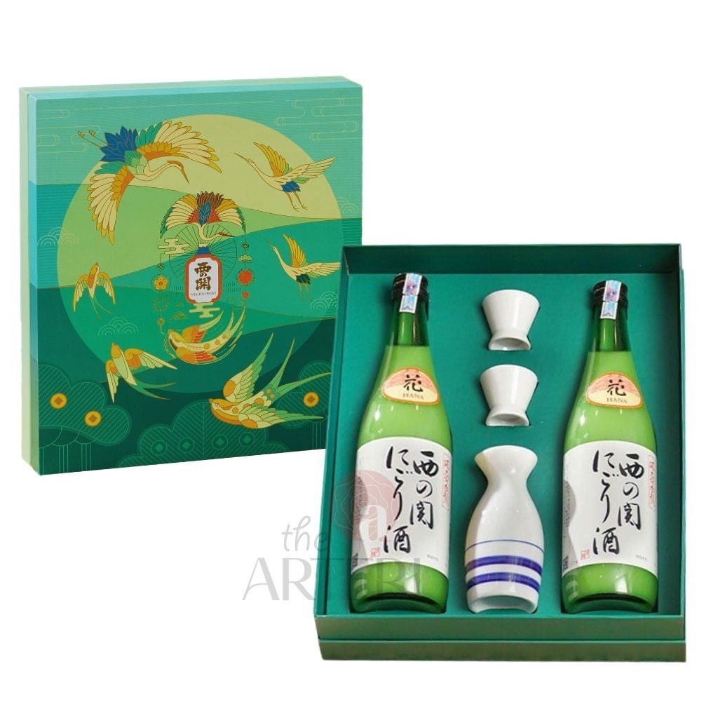 Hộp Quà Rượu Sake Nishino Seki Nigori 720ml - Đào Hoa Niên