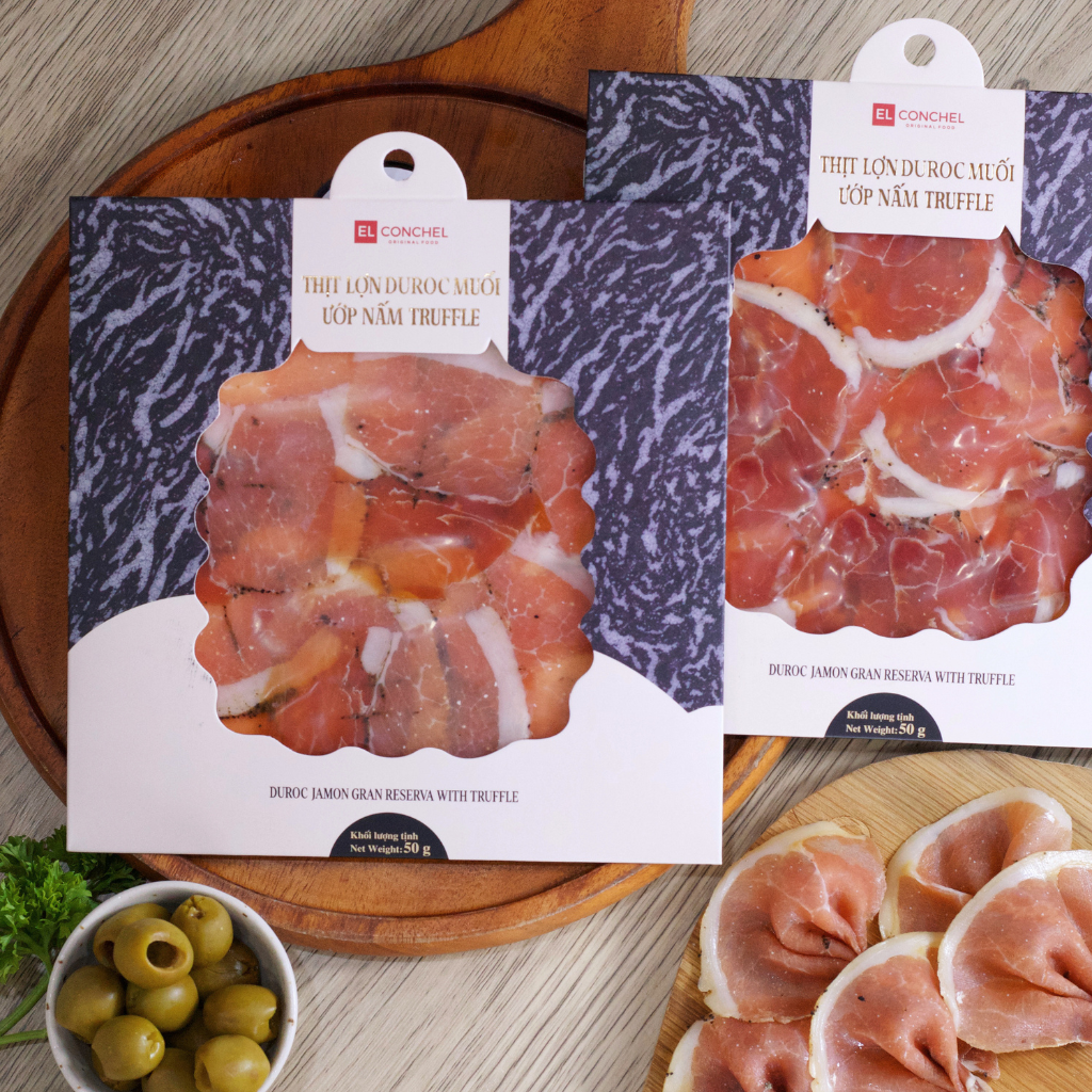 Đùi Heo Muối Duroc Gran Reserva Ướp Nấm Truffle 15 tháng Gói Cắt Lát 100g/50g
