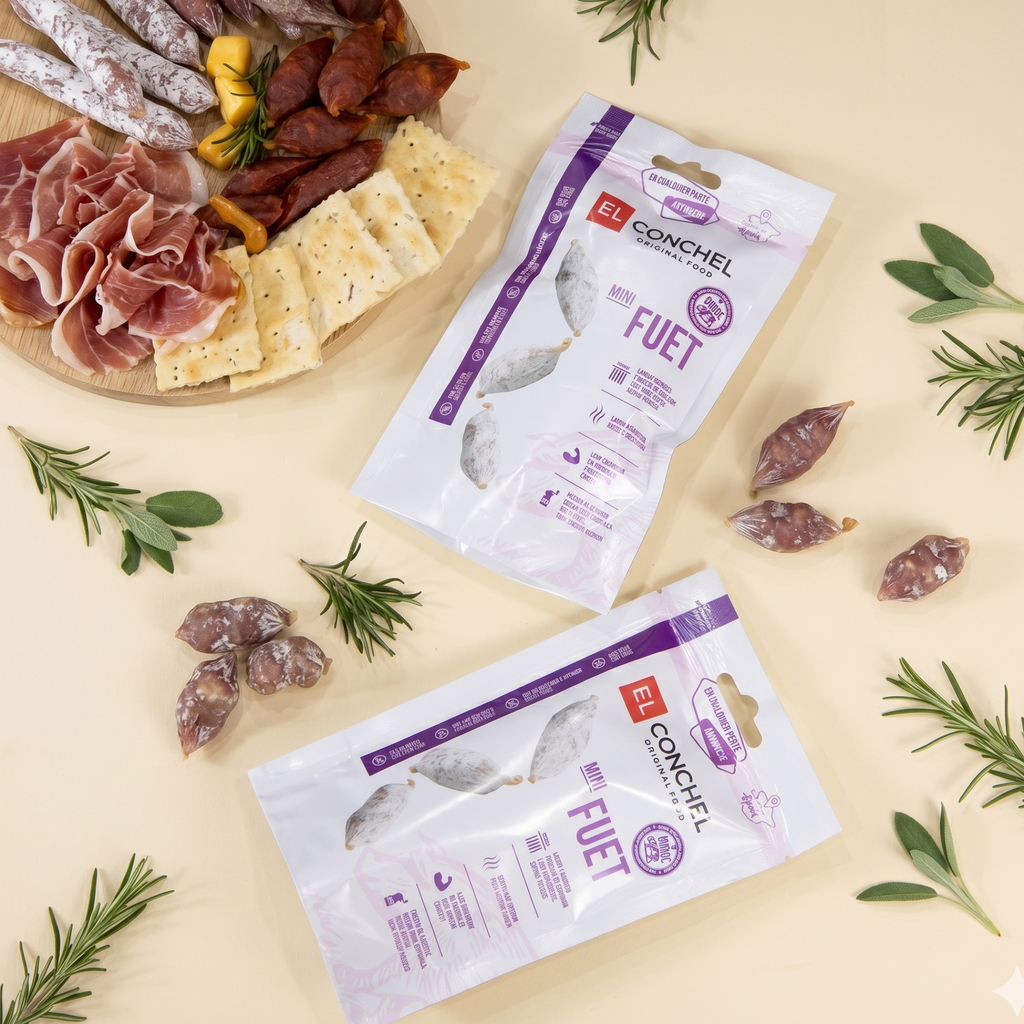 Xúc Xích Khô Mini Fuet El Conchel 55g Tây Ban Nha Cao Cấp