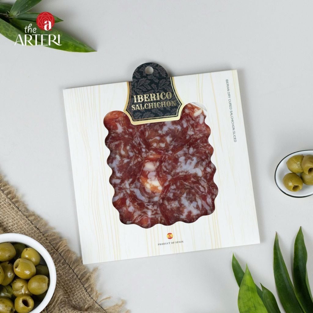 Xúc xích Muối Salami Iberico Cebo Salchichon Gói Cắt Lát 50g Montesano