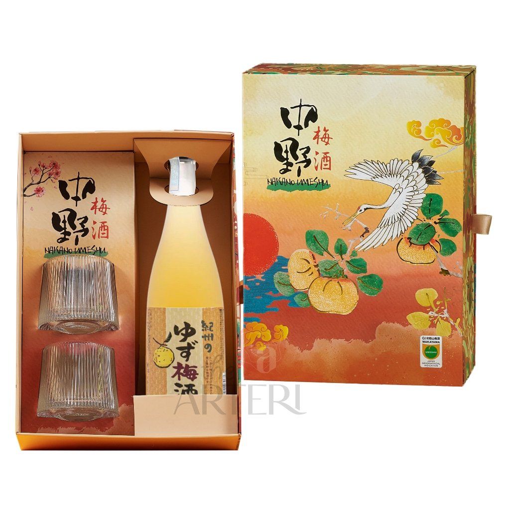 Hộp Quà Rượu Mơ Nhật Bản Nakano Umeshu Yuzu Vị Chanh Nhật 720ml 12% - Bách Hạc Ngàn Hoa