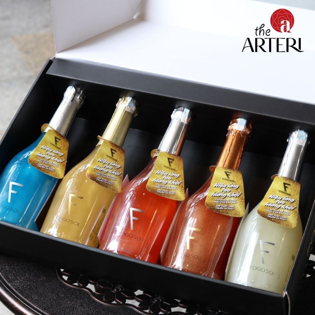Hộp Quà Rượu Vang Sủi 5 Chai 5 Màu Sparkling Fogoso 750ml