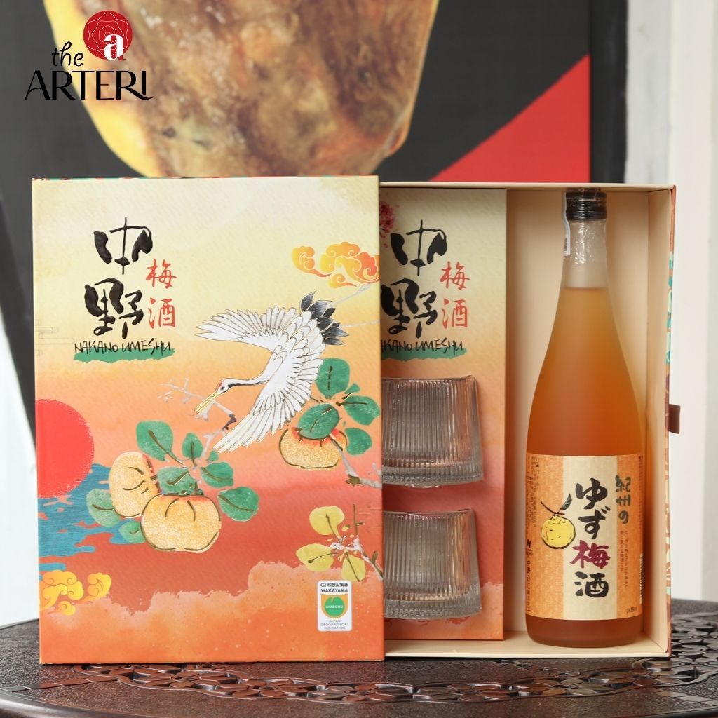Hộp Quà Rượu Mơ Nhật Bản Nakano Umeshu Yuzu Vị Chanh Nhật 720ml 12% - Bách Hạc Ngàn Hoa