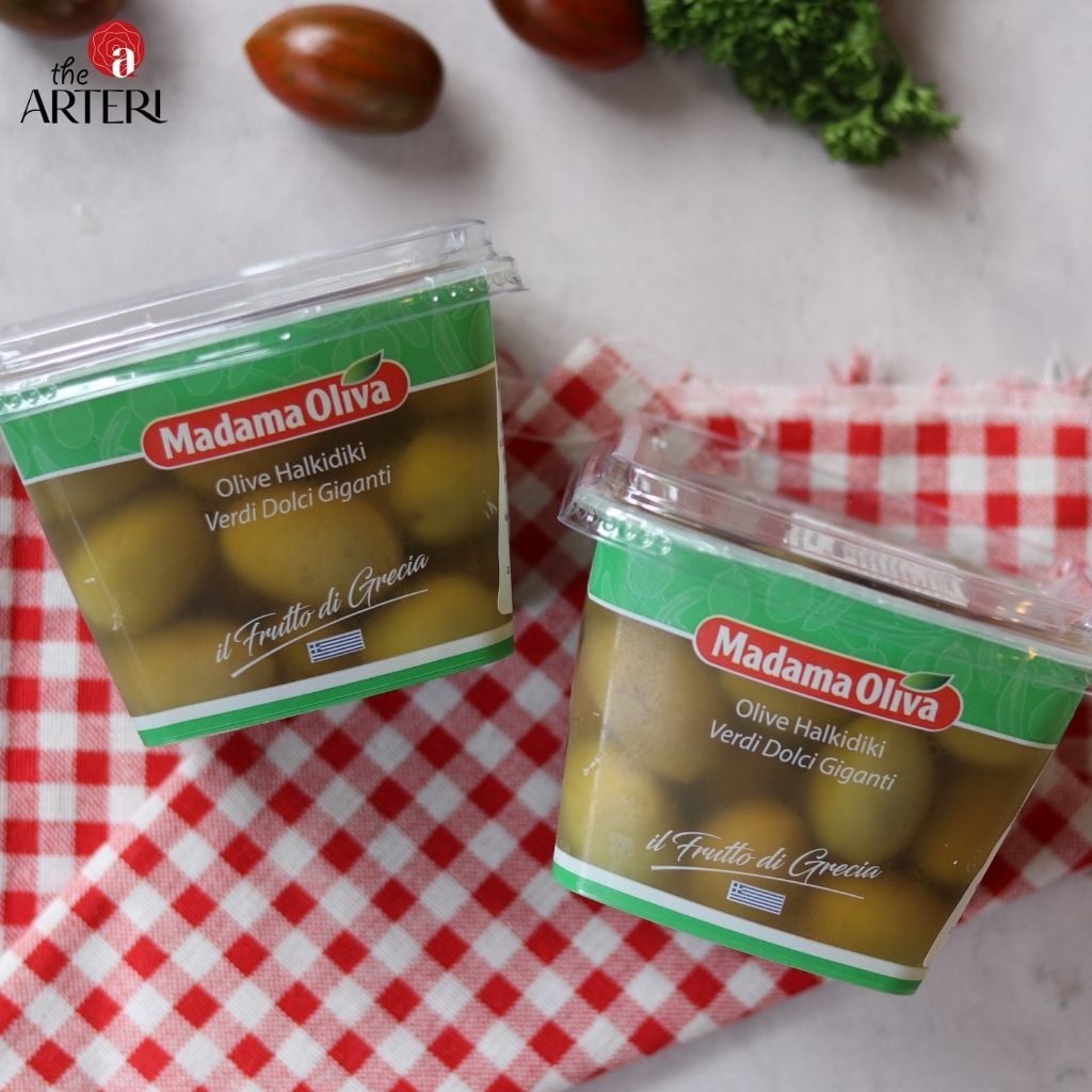 Trái Oliu Xanh Ngâm Nước Muối Hạt To Halkidiki Madama Olivia 250g