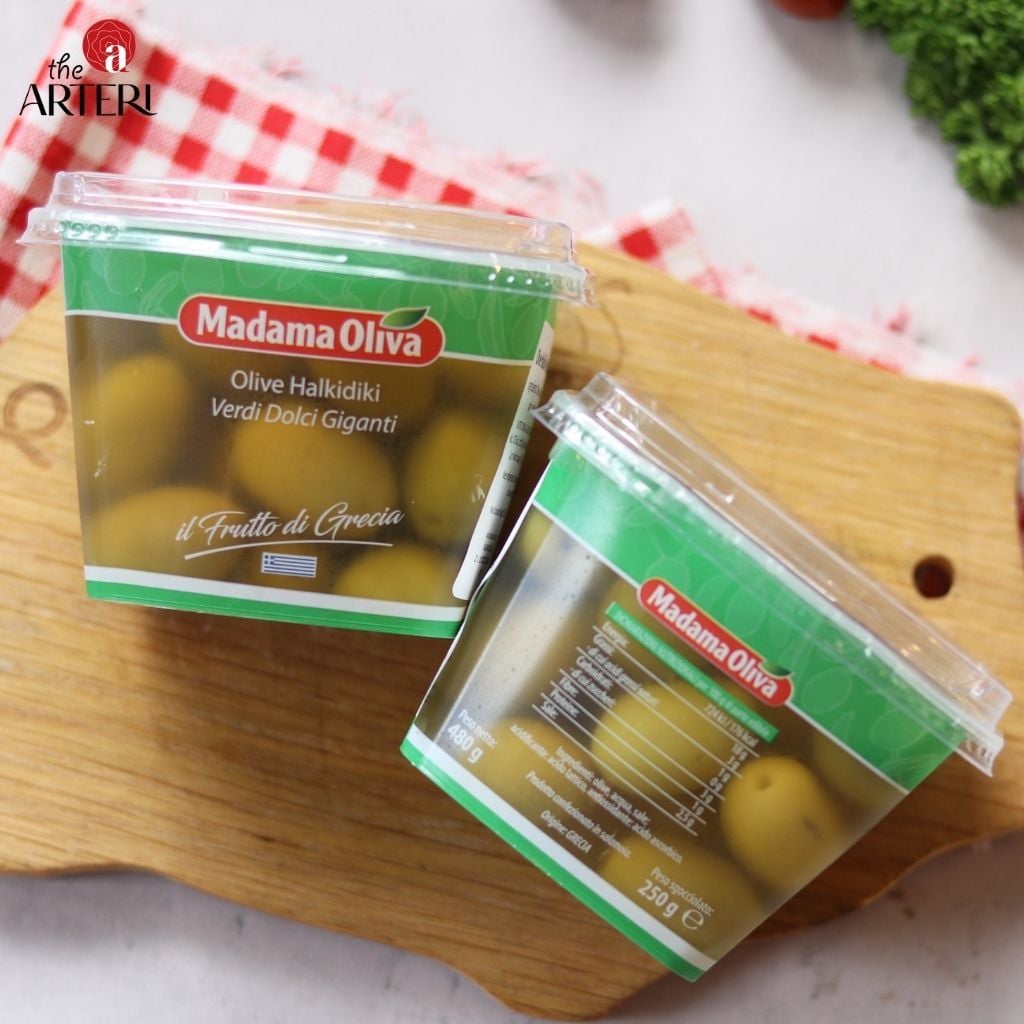 Trái Oliu Xanh Ngâm Nước Muối Hạt To Halkidiki Madama Olivia 250g