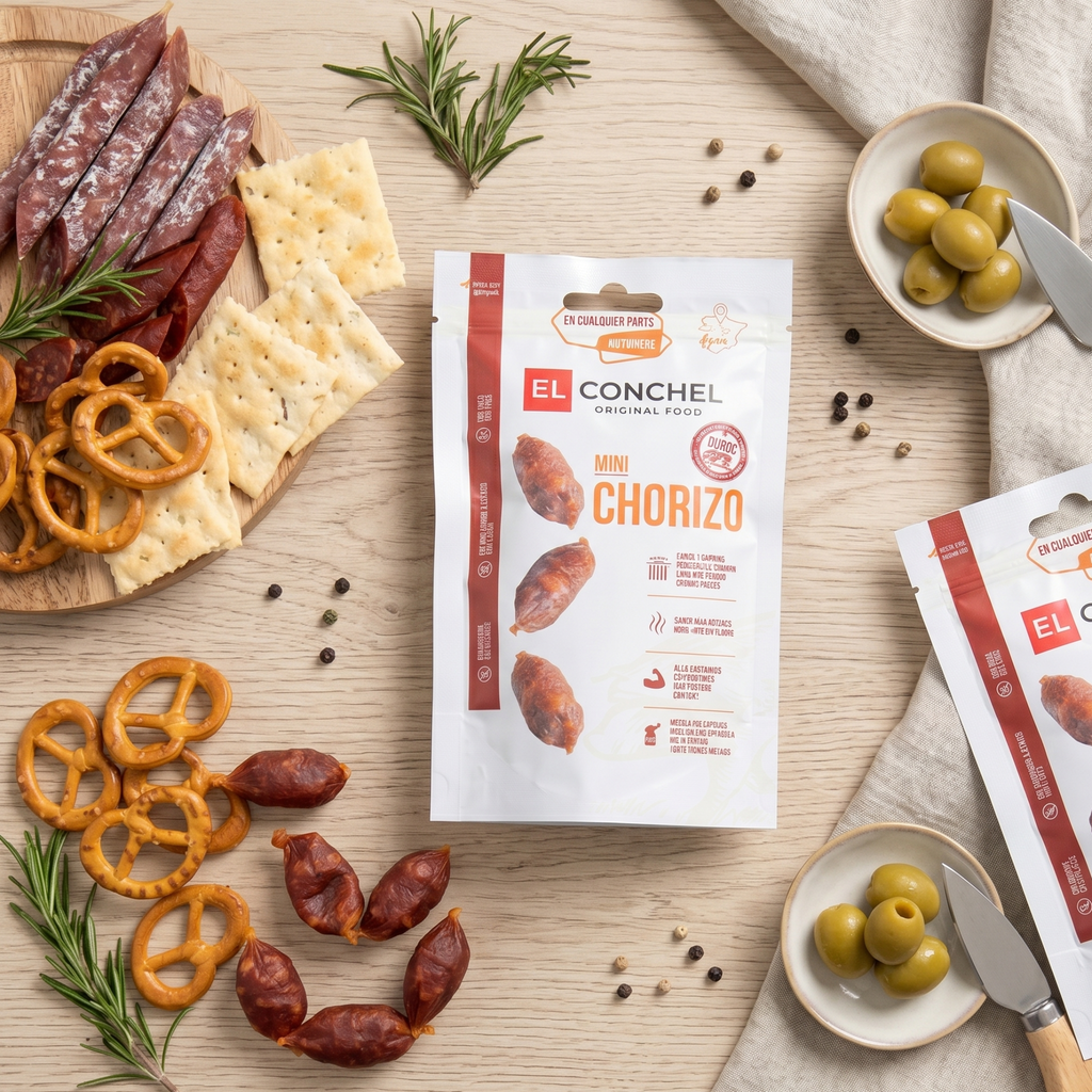 Xúc Xích Khô Mini Chorizo El Conchel 55g Tây Ban Nha Cao Cấp