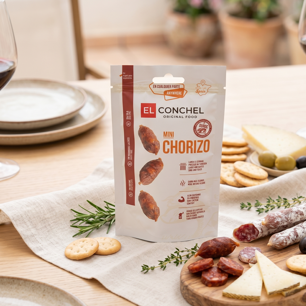 Xúc Xích Khô Mini Chorizo El Conchel 55g Tây Ban Nha Cao Cấp