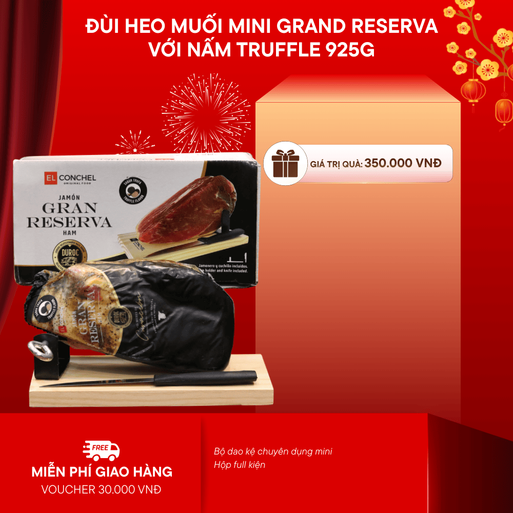 Đùi Heo Muối Mini Grand Reserva Với Nấm Truffle 925gr