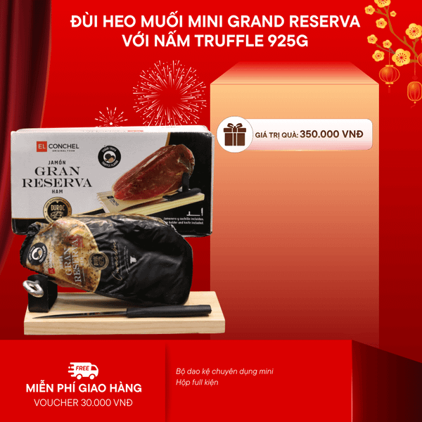 Đùi Heo Muối Mini Grand Reserva Với Nấm Truffle 925gr