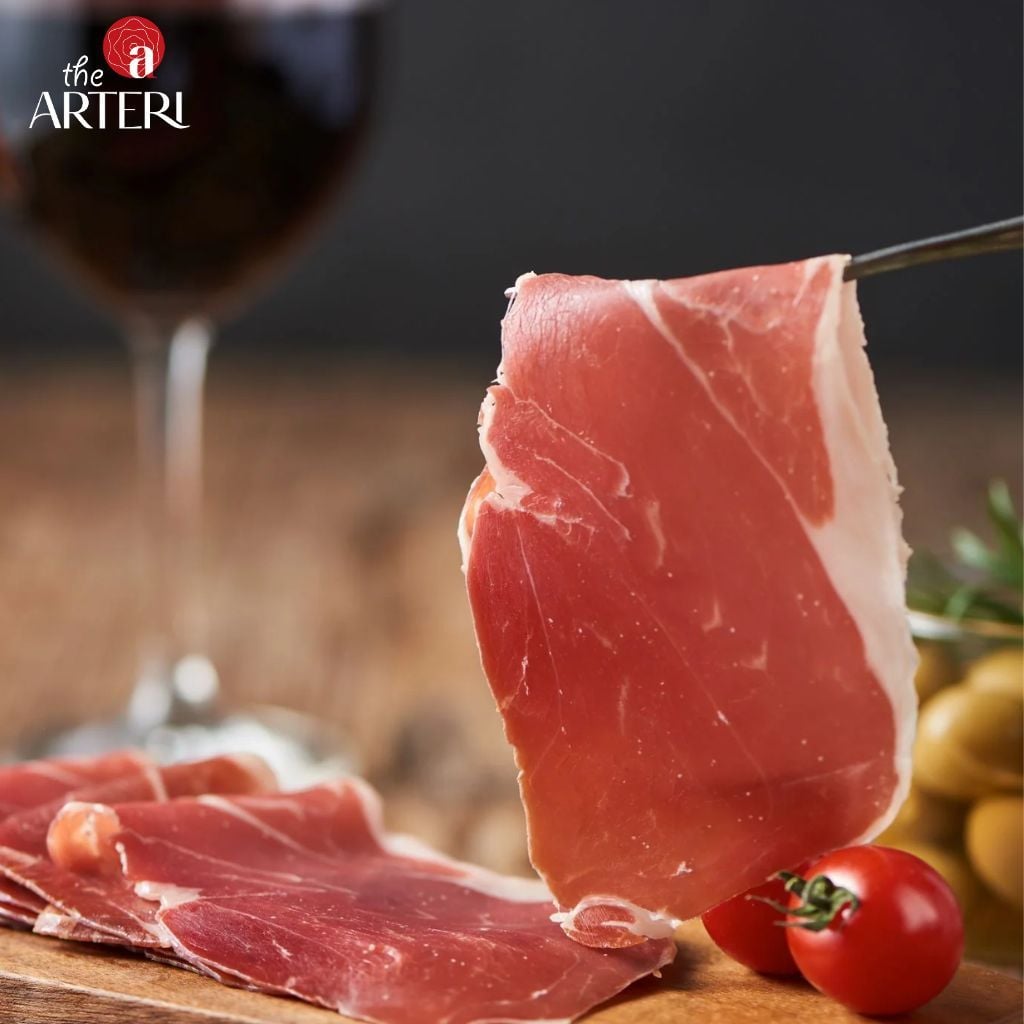 Đùi Sau Heo Trắng Muối Serrano 12 Tháng Gói Cắt Lát 100g Montesano