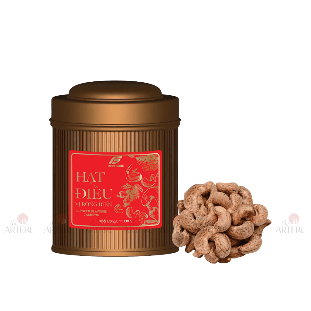 Hạt Điều Rang Muối 130g Hộp Thiếc