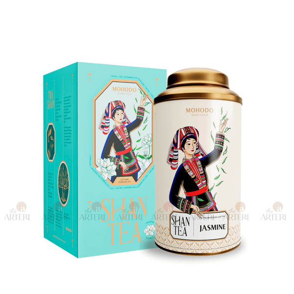 Trà Shan Ướp Hoa Nhài Tự Nhiên 80g Hộp Thiếc