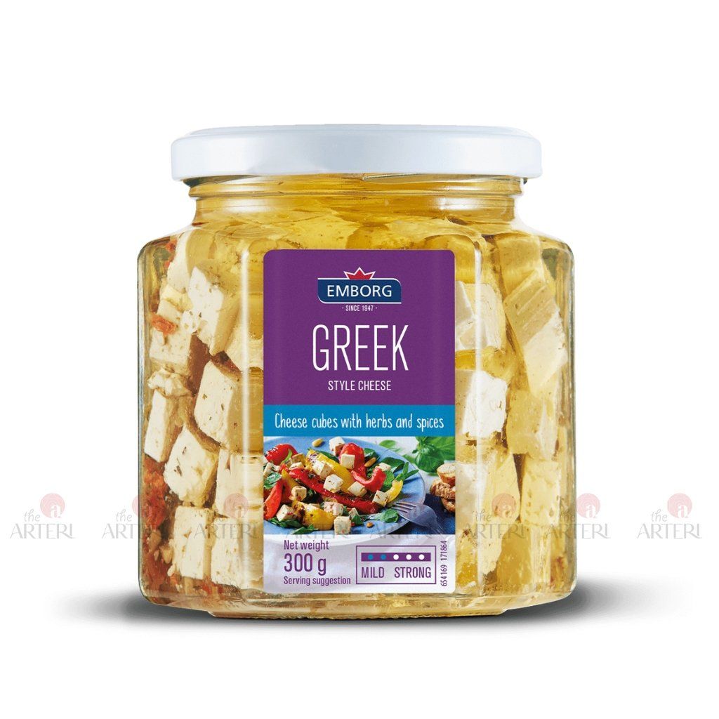 Phô Mai Greek Style với Trái Olive và Thảo Mộc Emborg 300g