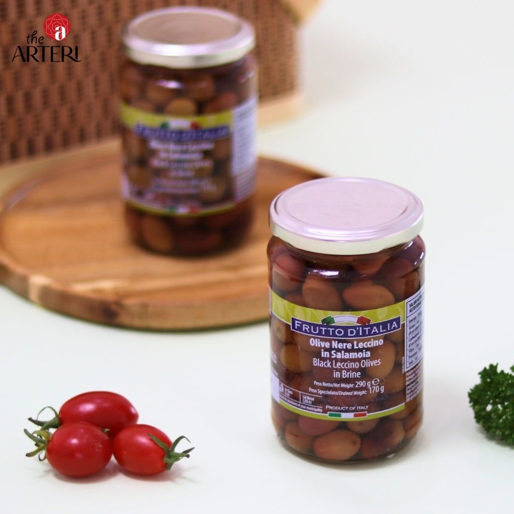 Trái Oliu Đen Có Hạt Frutto d'Italia Black Leccino Olives Madama Olivia 290g/170g