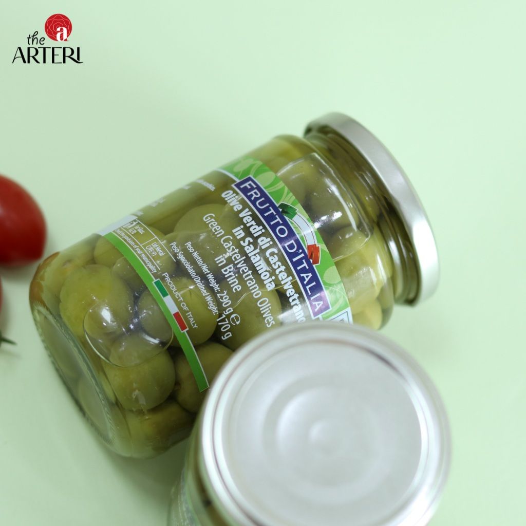 Trái Oliu Xanh Có Hạt Frutto d'Italia Castel Vetrano Olives Madama Oliva 290g/170g