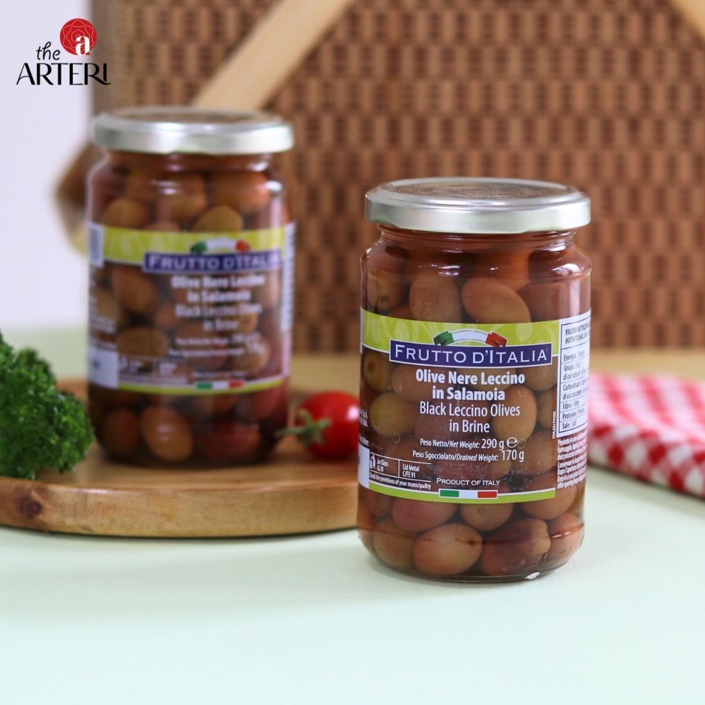 Trái Oliu Đen Có Hạt Frutto d'Italia Black Leccino Olives Madama Olivia 290g/170g