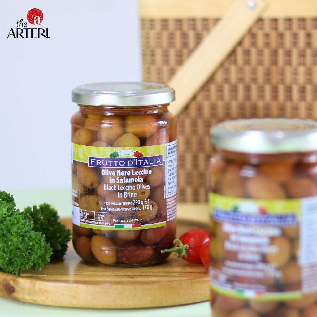 Trái Oliu Đen Có Hạt Frutto d'Italia Black Leccino Olives Madama Olivia 290g/170g