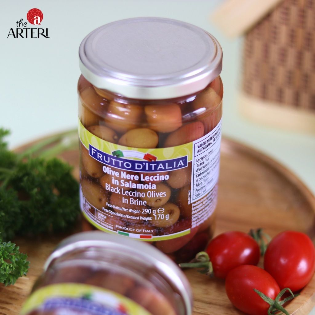 Trái Oliu Đen Có Hạt Frutto d'Italia Black Leccino Olives Madama Olivia 290g/170g