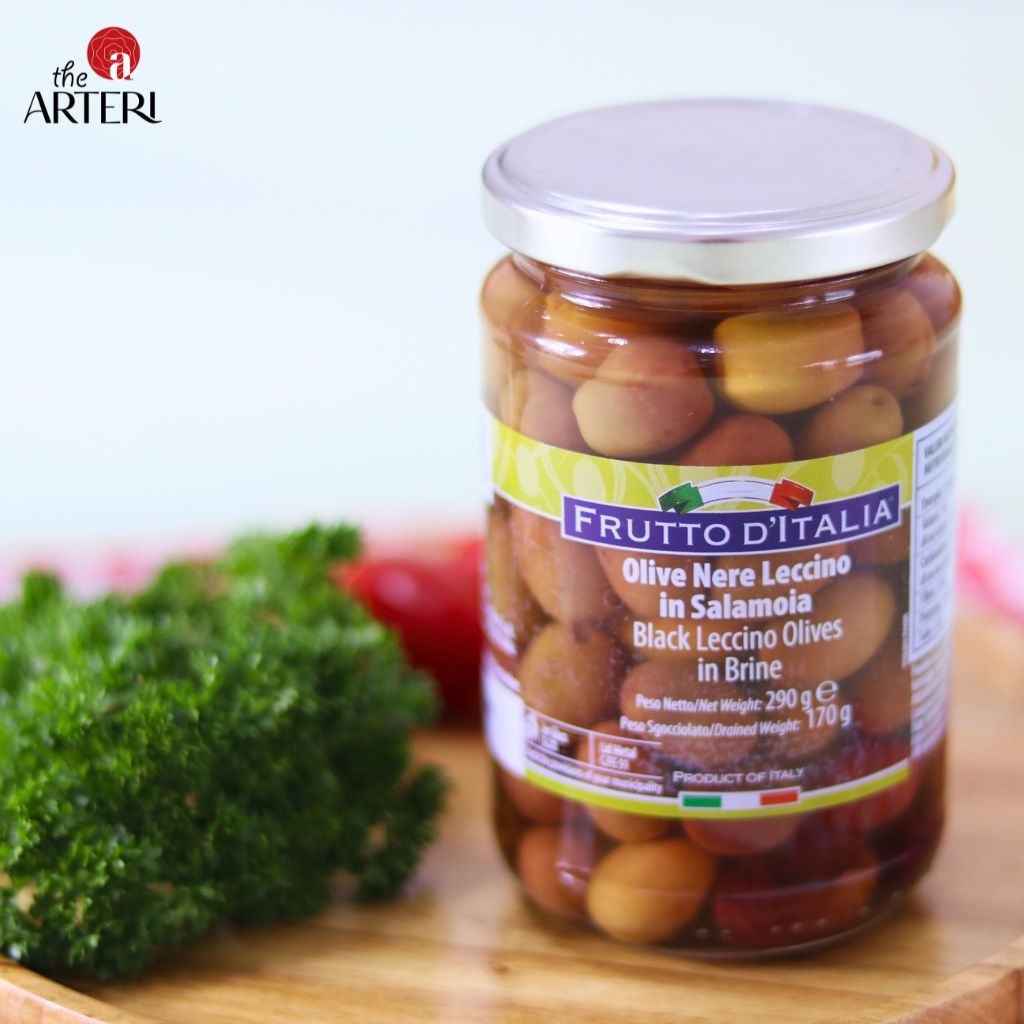 Trái Oliu Đen Có Hạt Frutto d'Italia Black Leccino Olives Madama Olivia 290g/170g