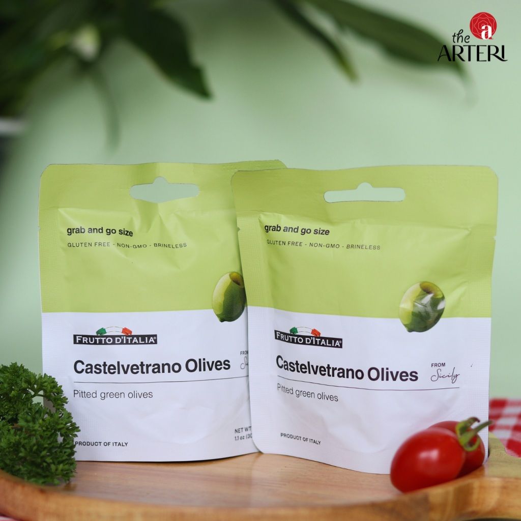 Trái Oliu Xanh Tách Hạt CastelVetrano Olives Madama Oliva 30g Doypack dạng túi tiện lợi