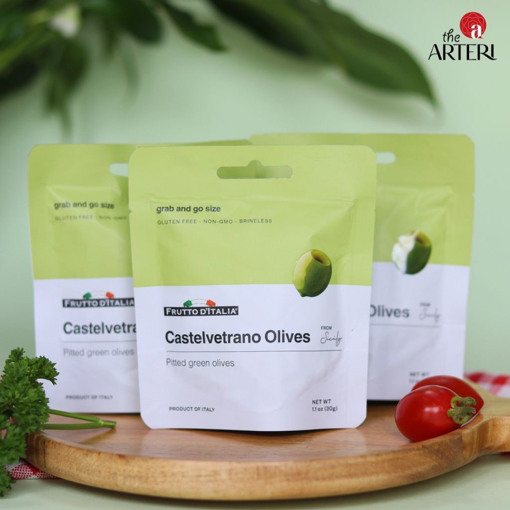 Trái Oliu Xanh Tách Hạt CastelVetrano Olives Madama Oliva 30g Doypack dạng túi tiện lợi