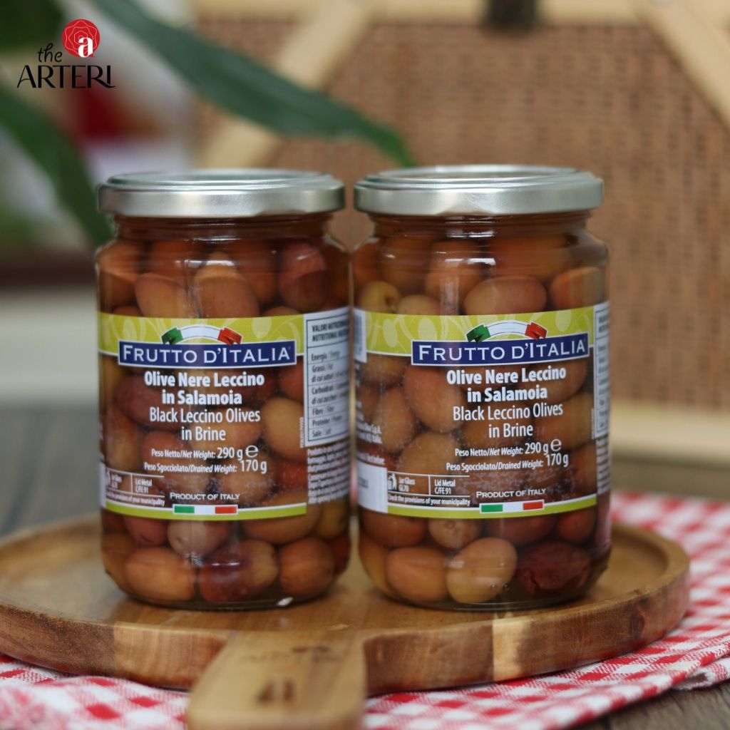 Trái Oliu Đen Có Hạt Frutto d'Italia Black Leccino Olives Madama Olivia 290g/170g