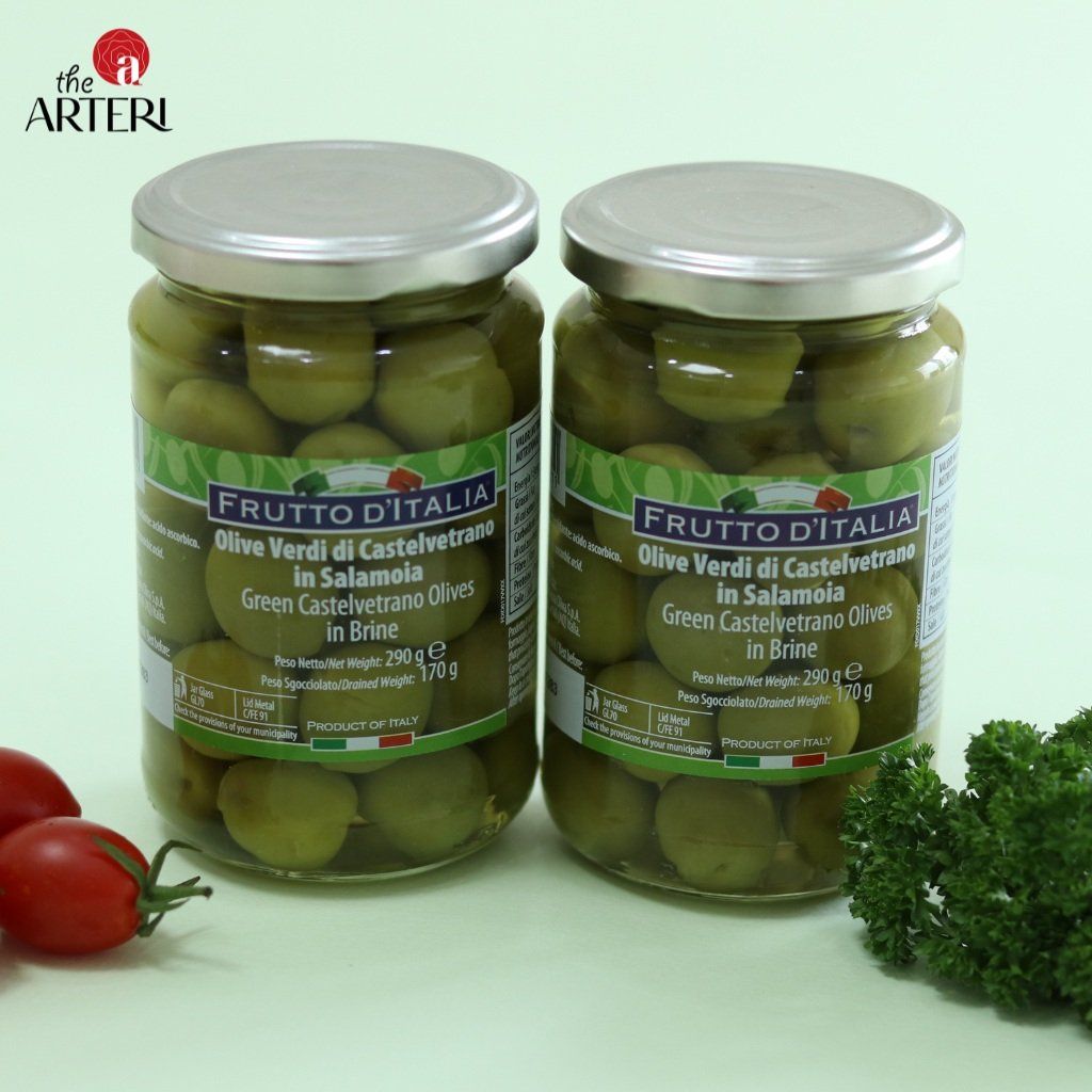 Trái Oliu Xanh Có Hạt Frutto d'Italia Castel Vetrano Olives Madama Oliva 290g/170g