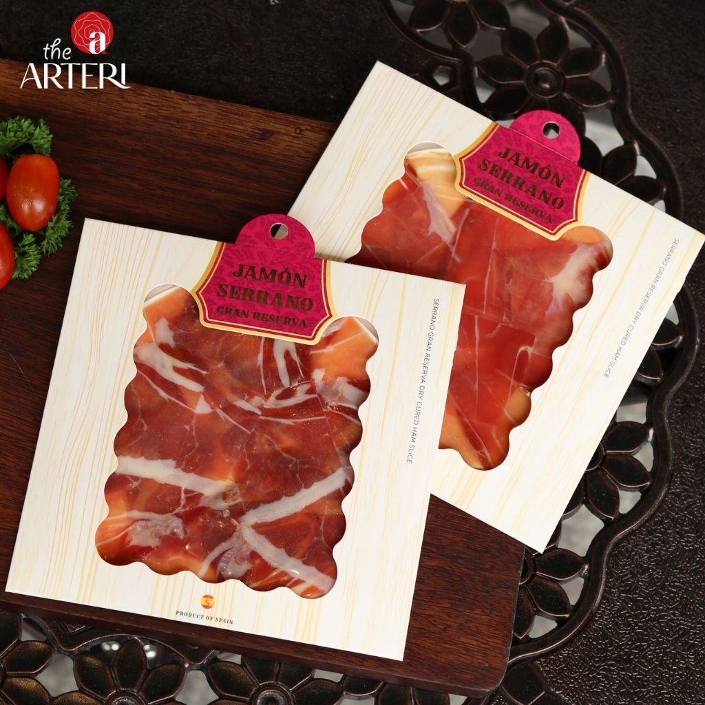 Đùi Sau Heo Trắng Muối Serrano 18 Tháng Gói Cắt Lát 50g/100g