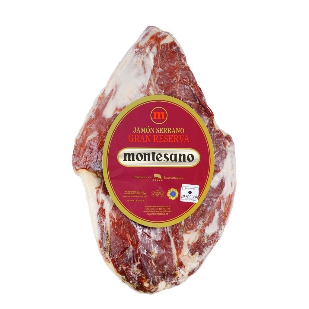 Đùi Sau Heo Trắng Muối Serrano Gran Reserva 16 Tháng Không Xương Nguyên Khối Montesano