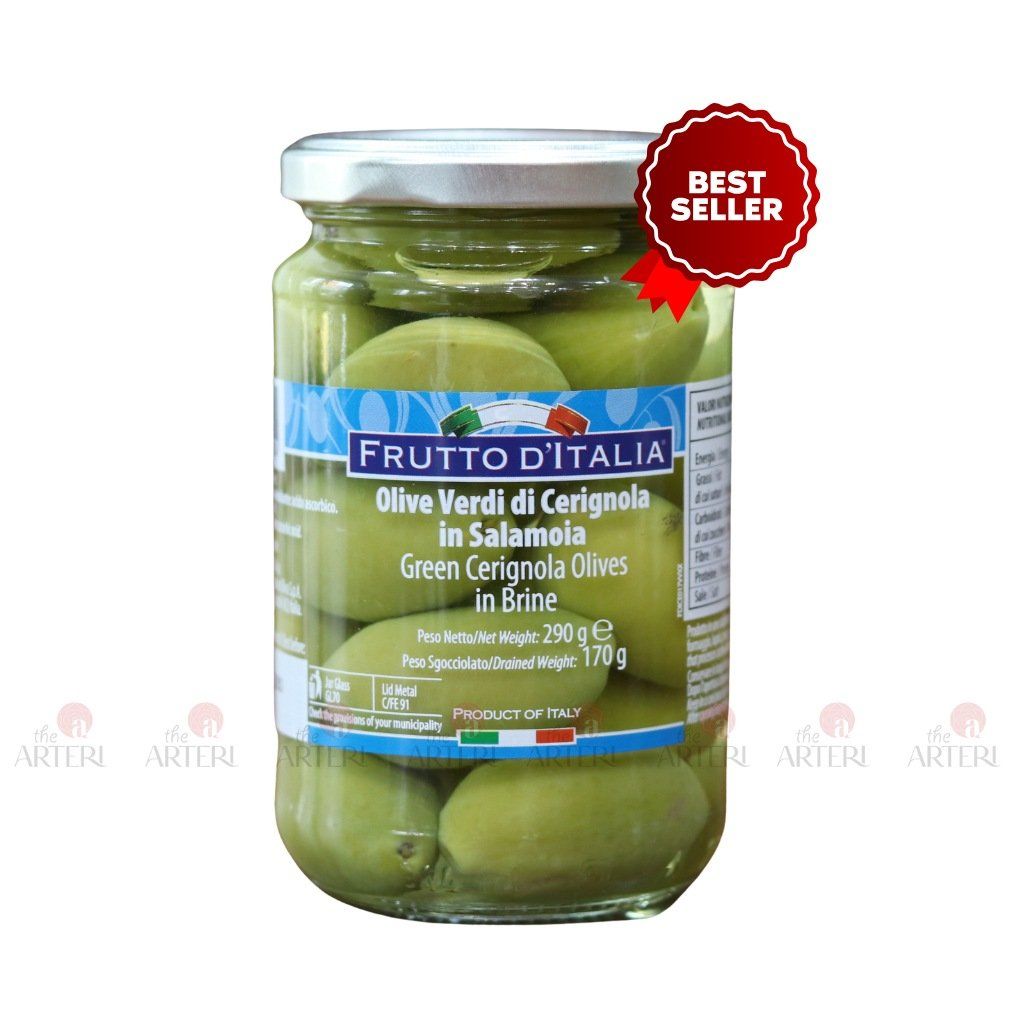 Trái Oliu Xanh Có Hạt Frutto d'Italia Green Cerignola Olives Madama Olivia 290g/170g