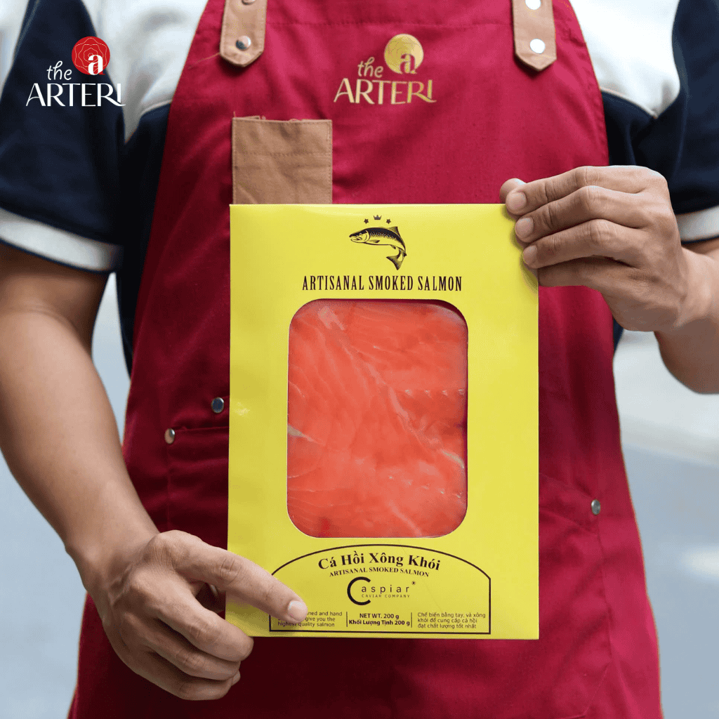 Cá Hồi Xông Khói Caspiar Cắt Lát 200gr Vị Nguyên Bản - Artinal Smoked Salmon