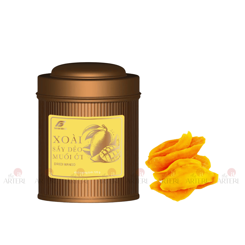Xoài Sấy Muối Ớt 120g Hộp Thiếc