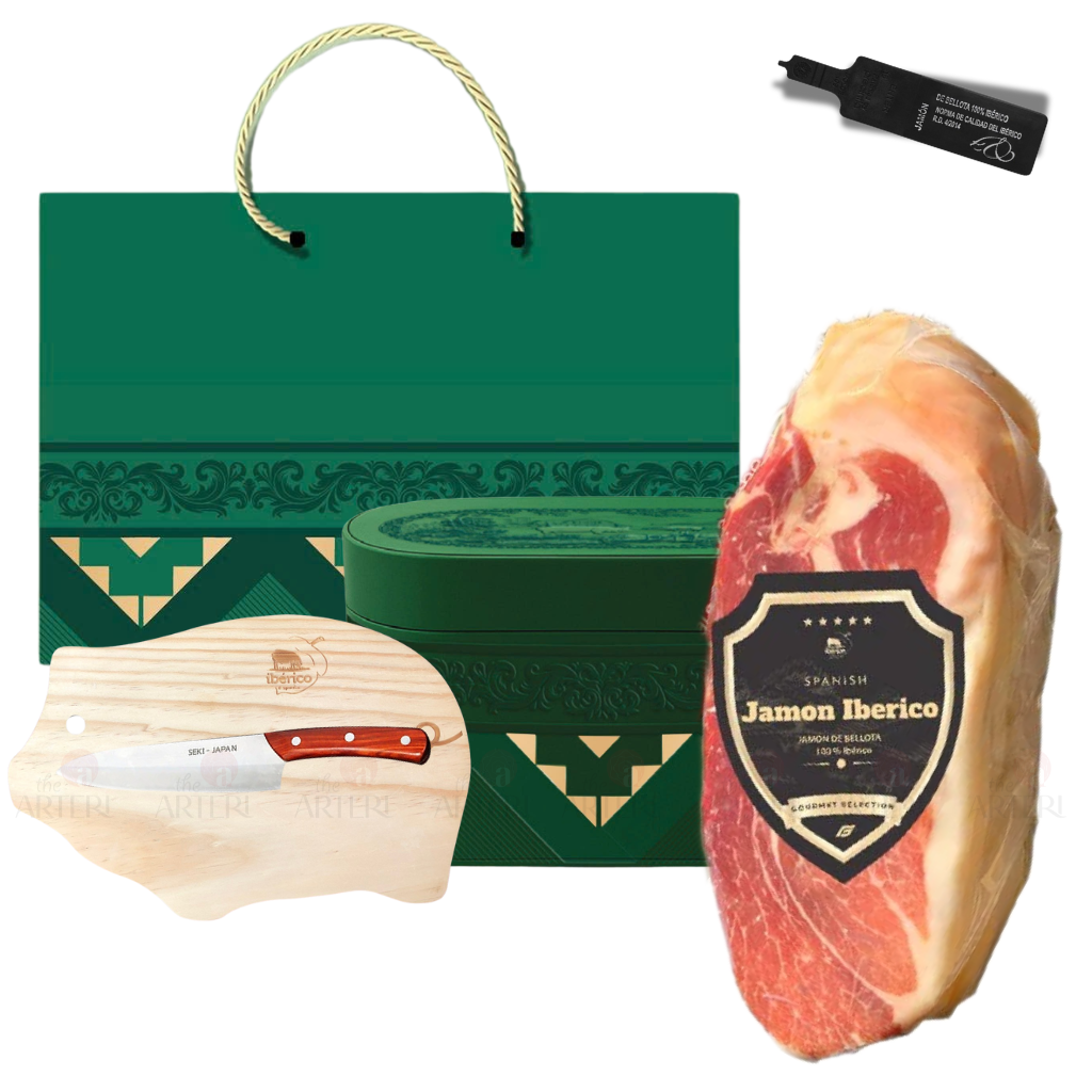 (New) Hộp Quà 1kg Đùi Sau Heo Muối Iberico Bellota Thuần Chủng 100% Không Xương 48 Tháng Montesano