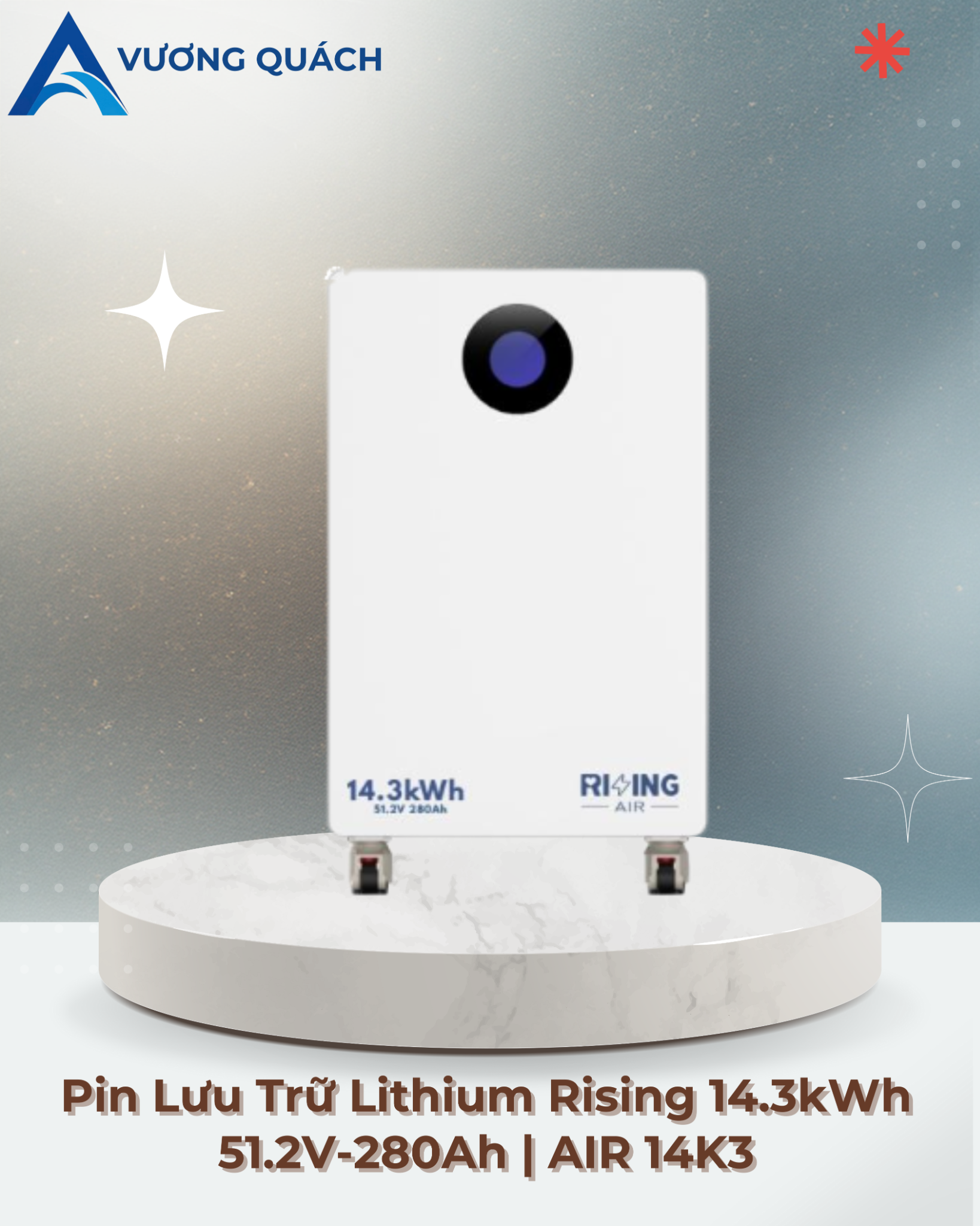  Pin Lưu Trữ Lithium Rising 14.3kWh 51.2V-280Ah | AIR 14K3 