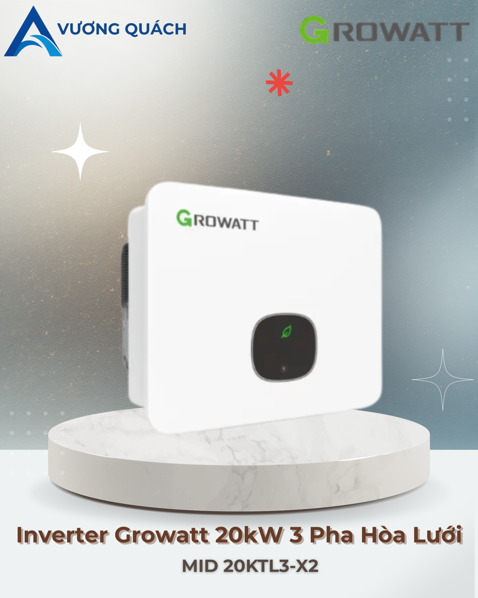  Inverter Growatt 20kW 3 Pha Hòa Lưới MID 20KTL3-X2 