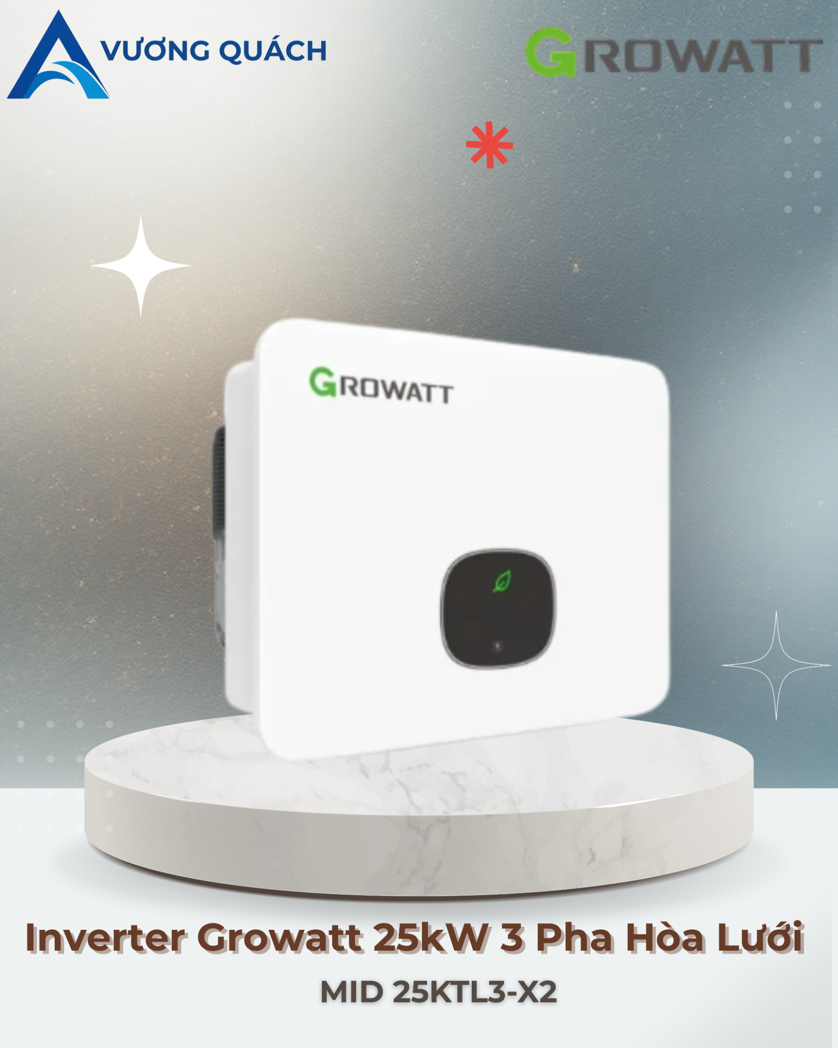 Inverter Growatt 25kW 3 Pha Hòa Lưới MID 25KTL3-X2