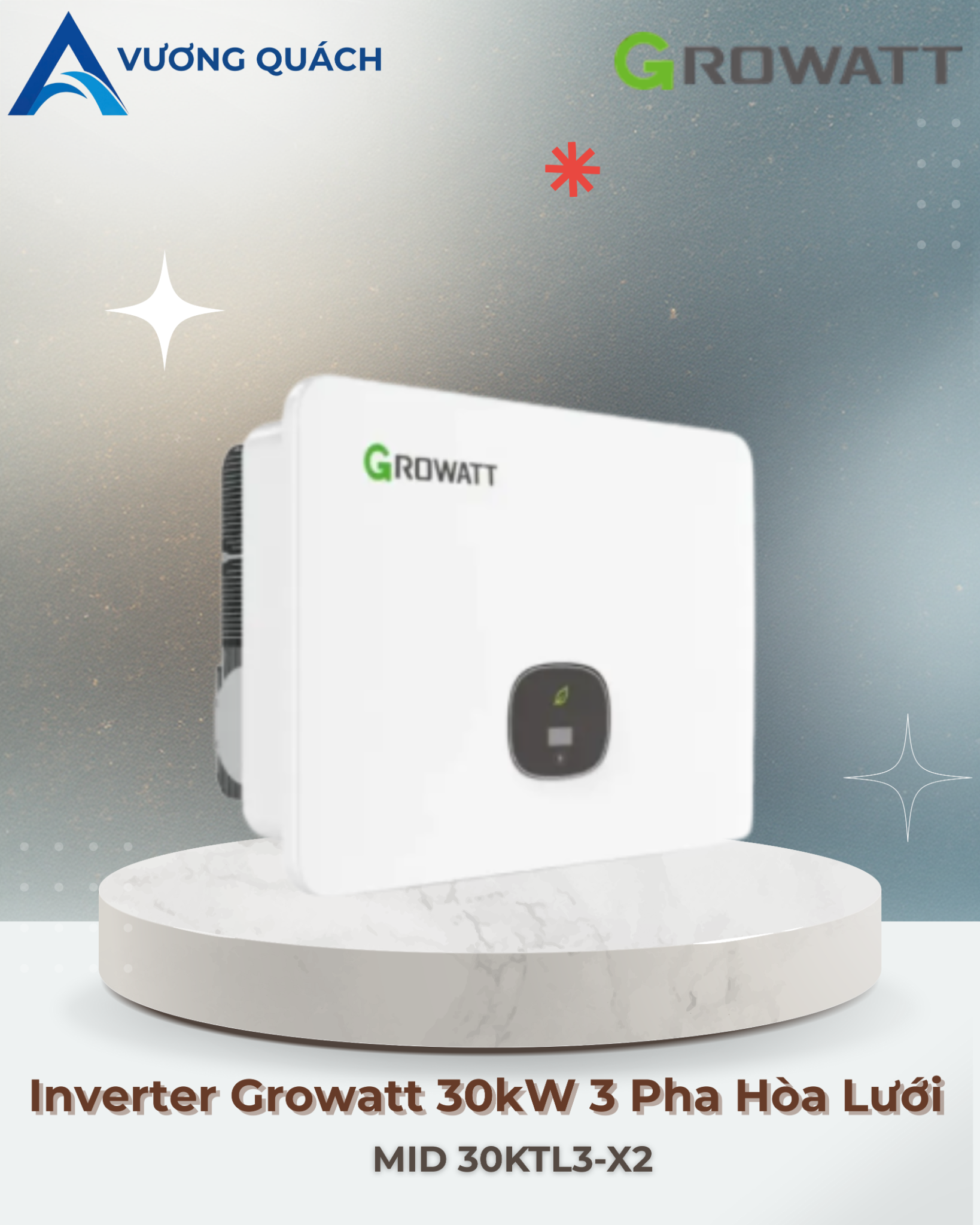  Inverter Growatt 30kW 3 Pha Hòa Lưới MID 30KTL3-X2 