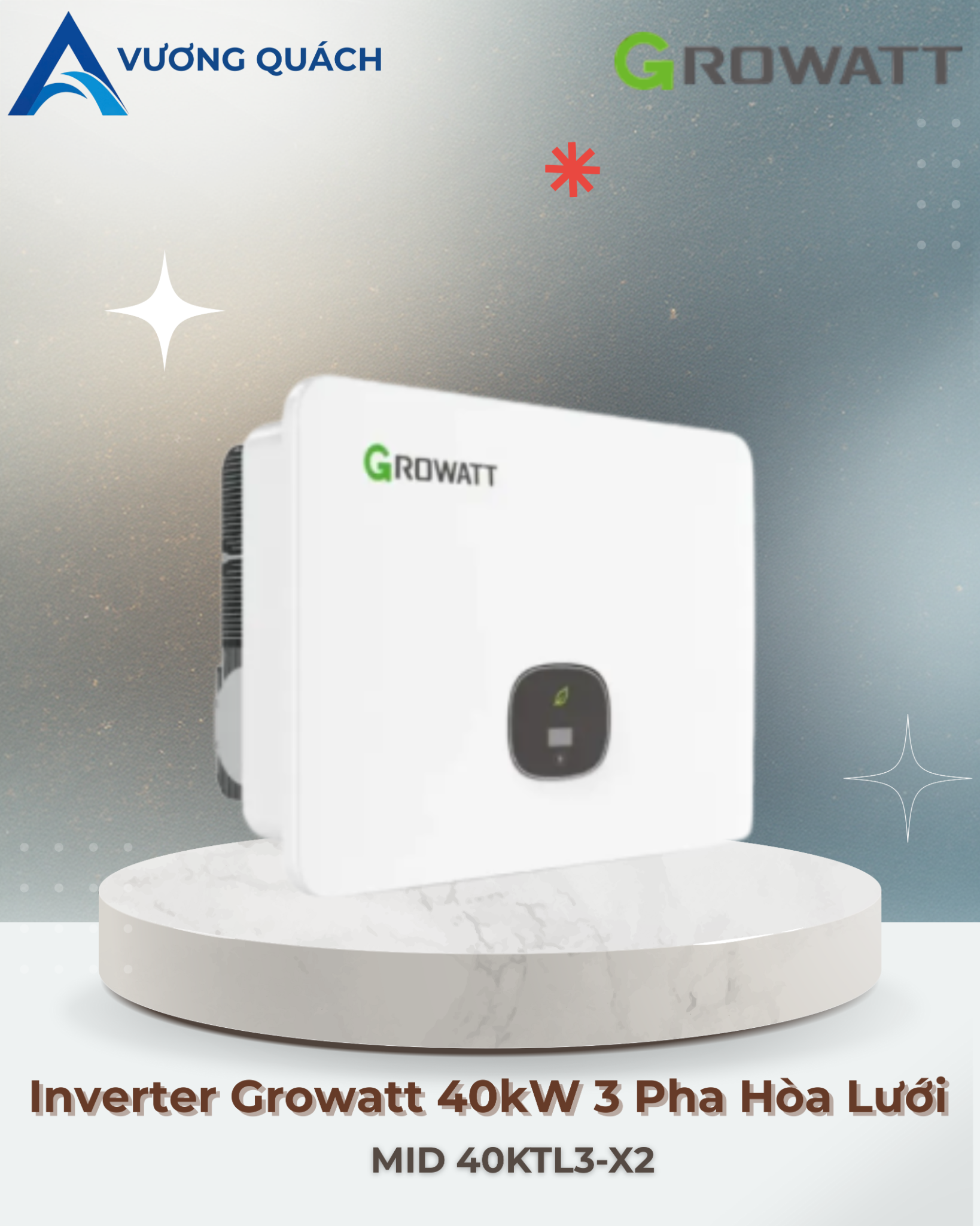  Inverter Growatt 40kW 3 Pha Hòa Lưới MID 40KTL3-X2 