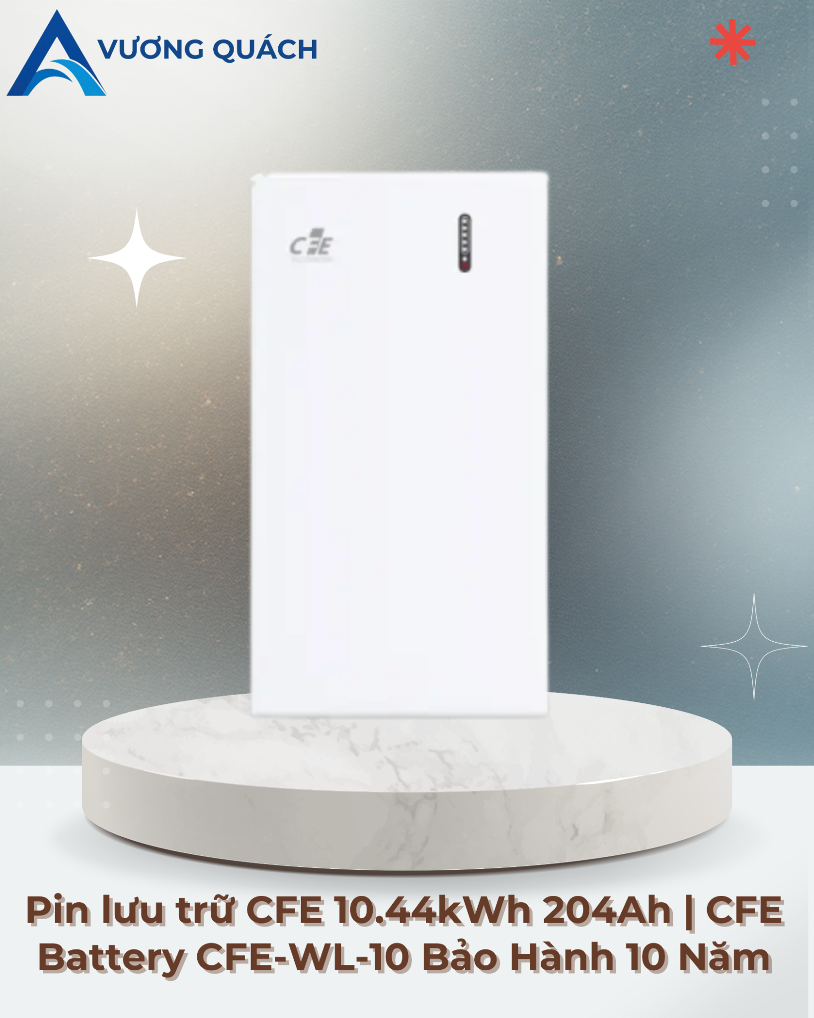  Pin lưu trữ CFE 10.44kWh 204Ah | CFE Battery CFE-WL-10 Bảo Hành 10 Năm 