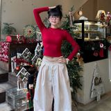  Áo Thun Nữ Dài Tay Ôm Body Outerity Long Slim Tee Basic Cotton Co Giãn Mềm Mịn 