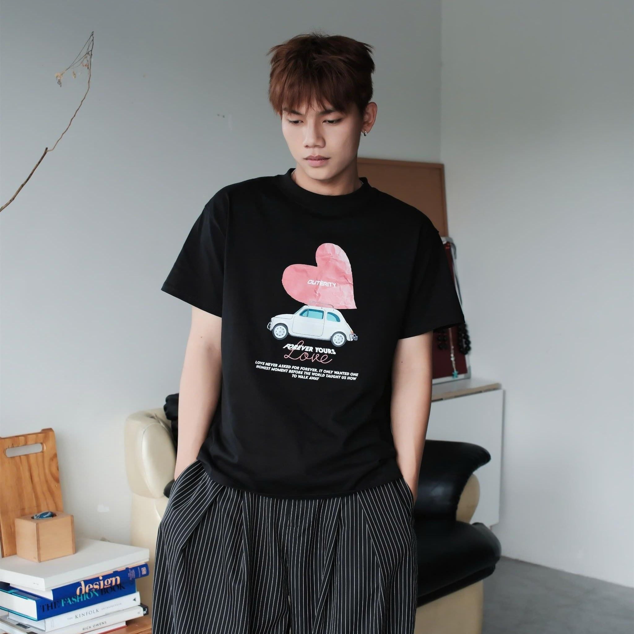  Áo Thun Form Regular Fit Outerity Carluv Premium Cotton 250gsm Unisex Nam Nữ Localbrand 